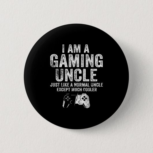 Ich bin ein Gaming Uncle Funny Video Gamer Gift Vi Button (Vorderseite)