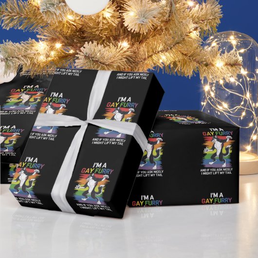 Ich bin ein Gay Furry Fox Rainbow LGBTQ Pride Geschenkpapier (Feiertage)