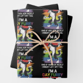 Ich bin ein Gay Furry Fox Rainbow LGBTQ Pride Geschenkpapier Set (Beispiel)