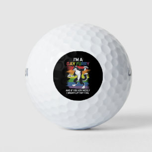Ich bin ein Gay Furry Fox Rainbow LGBTQ Pride Golfball
