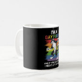 Ich bin ein Gay Furry Fox Rainbow LGBTQ Pride Kaffeetasse (Vorderseite Links)