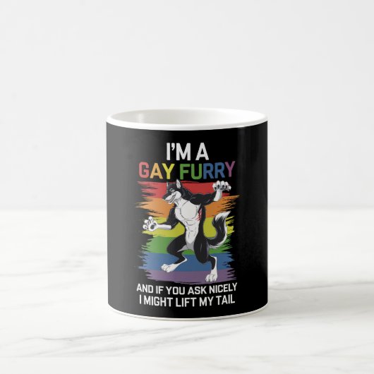 Ich bin ein Gay Furry Fox Rainbow LGBTQ Pride Kaffeetasse (Mittel)
