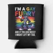 Ich bin ein Gay Furry Rainbow Fox Wolf Pride Monat Dosenkühler (Vorderseite)