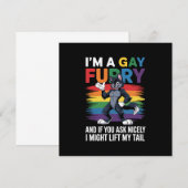 Ich bin ein Gay Furry Rainbow Fox Wolf Pride Monat Einladung (Vorne/Hinten)