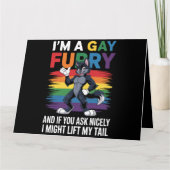 Ich bin ein Gay Furry Rainbow Fox Wolf Pride Monat Karte (Vorderseite)