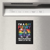 Ich bin ein Gay Furry Rainbow Fox Wolf Pride Monat Magnet (In Situ (Geschirrspüler))