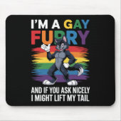 Ich bin ein Gay Furry Rainbow Fox Wolf Pride Monat Mousepad (Vorne)