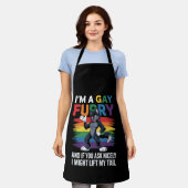 Ich bin ein Gay Furry Rainbow Fox Wolf Pride Monat Schürze (Getragen)