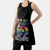 Ich bin ein Gay Furry Rainbow Fox Wolf Pride Monat Schürze (InSitu)