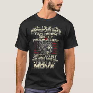 Ich bin ein Geborener Amerikaner im Januar T-Shirt