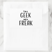 Ich bin ein Geek, kein Freak Rechteckiger Aufkleber (Tasche)