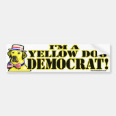 Ich bin ein gelber Hundedemokrat-Autoaufkleber Autoaufkleber (Vorne)