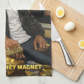 ICH BIN EIN GELDMAGNET KÜCHENHANDTUCH GESCHIRRTUCH (Viertel Falte)