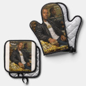ICH BIN EIN GELDMAGNET OFENHANDSCHUH & TOPFHALTER Topflappen-Set (Vorderseite/Rückseite)
