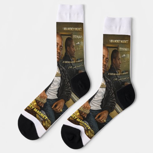 ICH BIN EIN GELDMAGNET STRÜMPFE SOCKEN (Linkes Detail)