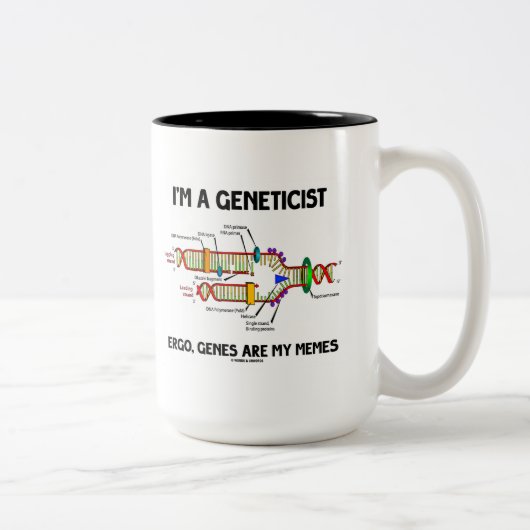 Ich bin ein Genetiker Ergo Gene sind meine Meme (D Zweifarbige Tasse (Rechts)