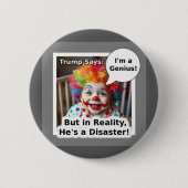 Ich bin ein genialer Baby Clown Cartoon Button (Vorderseite)