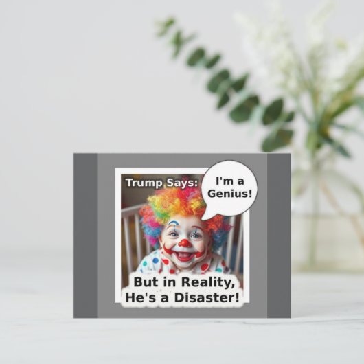 Ich bin ein genialer Baby Clown Cartoon Postkarte (Stehend Vorderseite)