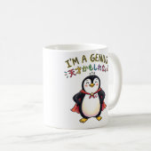 ICH BIN EIN GENIE Pinguin-Superheld - Selbstbewuss Kaffeetasse (VorderseiteRechts)