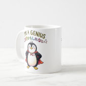 ICH BIN EIN GENIE Pinguin-Superheld - Selbstbewuss Kaffeetasse (Vorderseite Links)