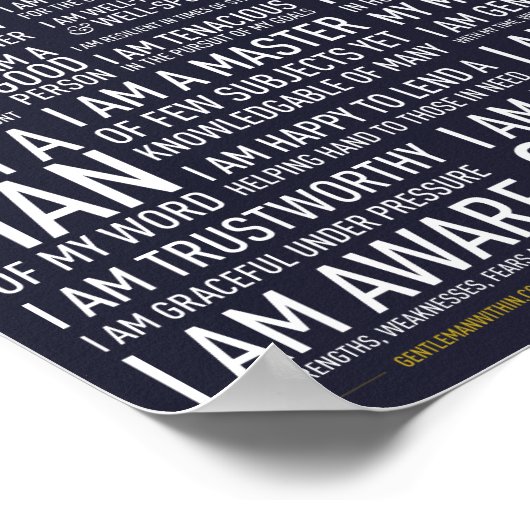 Ich bin ein Gentleman Manifesto Poster (blau) (Ecke)