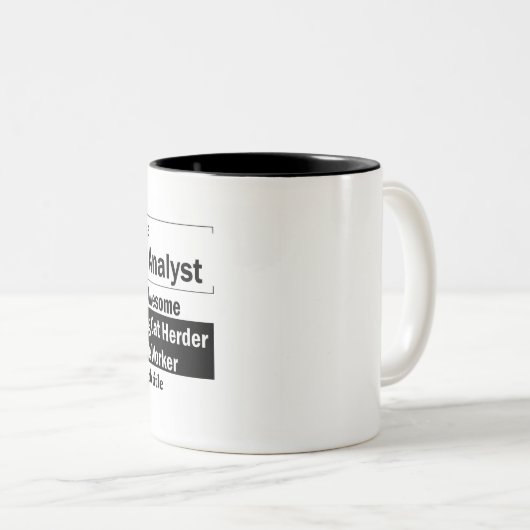 Ich bin ein Geschäfts-Analytiker Zweifarbige Tasse (VorderseiteRechts)
