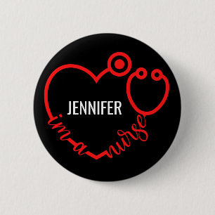 Ich bin ein Geschenk von Nurse Stethoscope Heart C Button