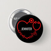 Ich bin ein Geschenk von Nurse Stethoscope Heart C Button (Vorne & Hinten)