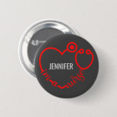 Ich bin ein Geschenk von Nurse Stethoscope Heart C Button (Vorne & Hinten)