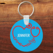 Ich bin ein Geschenk von Nurse Stethoscope Heart C Schlüsselanhänger (Vorderseite)