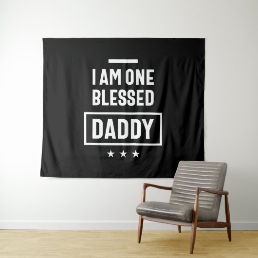 Ich bin ein gesegneter Daddy | Father Gift Wandteppich (Beispiel (Horizontal))