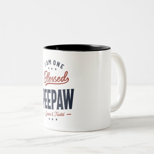 Ich bin ein gesegnetes Peepaw Design Zweifarbige Tasse (VorderseiteRechts)