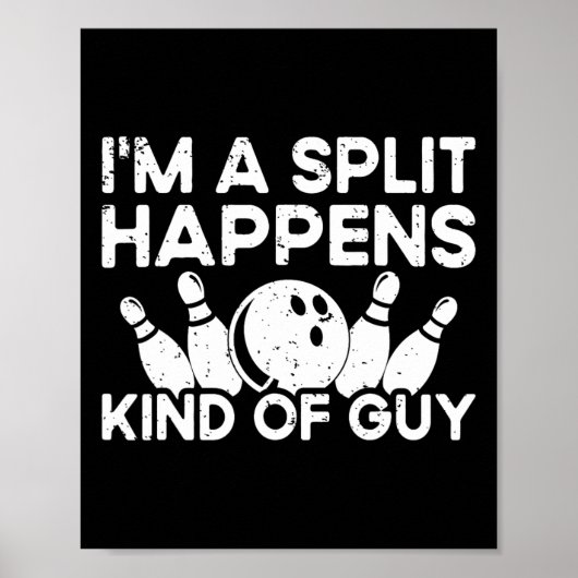 Ich bin ein gespaltener Typ Bowling Player - Funny Poster (Vorne)