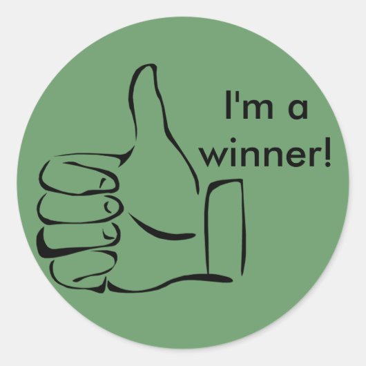 Ich bin ein Gewinner! Aufkleber (Vorderseite)