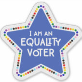 Ich bin ein gleichberechtigter Wähler! LGBTQ+ Rain Aufkleber (Vorderseite)