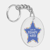 Ich bin ein gleichberechtigter Wähler! LGBTQ+ Rain Schlüsselanhänger (Vorderseite links)