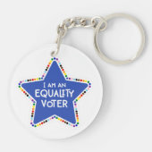 Ich bin ein gleichberechtigter Wähler! LGBTQ+ Rain Schlüsselanhänger (Rückseite)