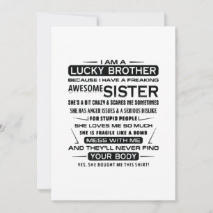 Ich bin ein Glück bringender Bruder Geschenke für Ankündigung