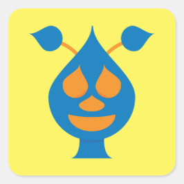 Ich bin ein glücklicher Alien-Sticker Quadratischer Aufkleber