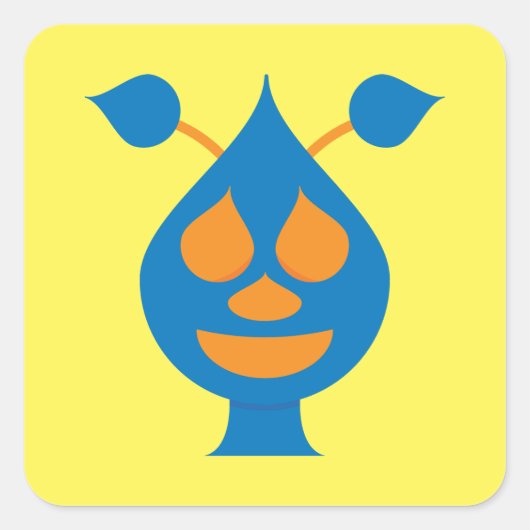 Ich bin ein glücklicher Alien-Sticker Quadratischer Aufkleber (Vorderseite)