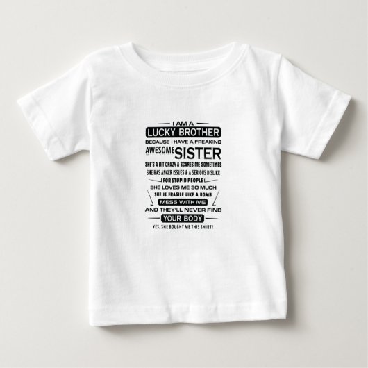 Ich bin ein glücklicher Bruder Geschenke für Brude Baby T-shirt (Vorderseite)