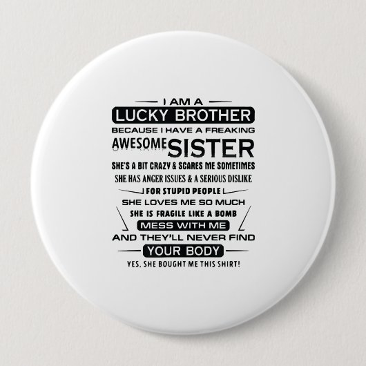 Ich bin ein glücklicher Bruder Geschenke für Brude Button (Vorderseite)