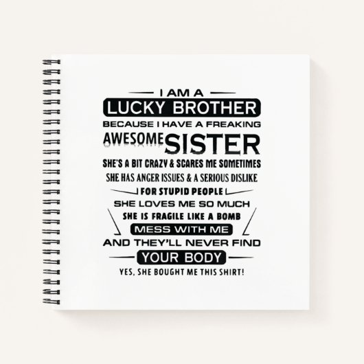 Ich bin ein glücklicher Bruder Geschenke für Brude Notizblock (Vorderseite)