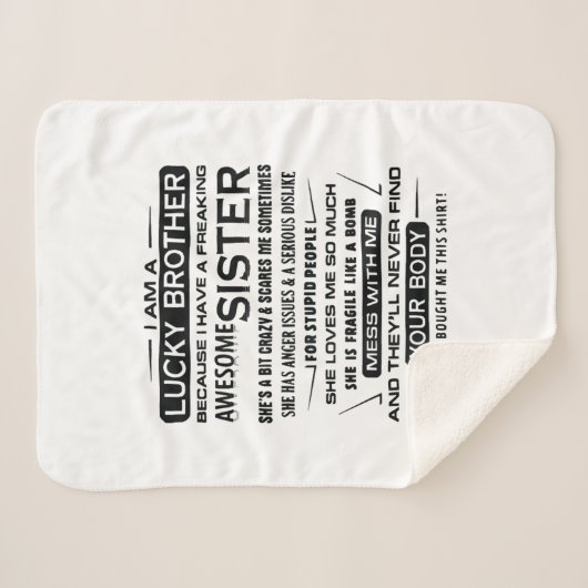 Ich bin ein glücklicher Bruder Geschenke für Brude Sherpadecke (Vorderseite (Horizontal))