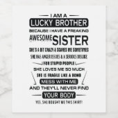 Ich bin ein glücklicher Bruder Weihnachtsgeschenke Weinetikett (Einzelnes Label)