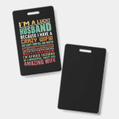 Ich bin ein glückliches Geschenk für Ehefrau-Liebh Ausweis (Front & Back)