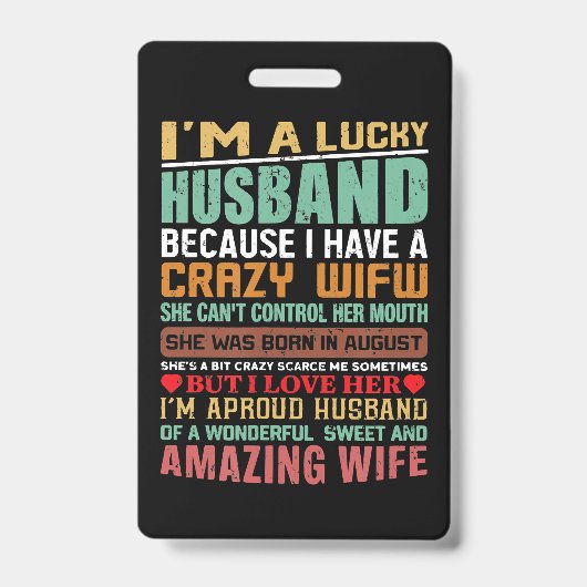 Ich bin ein glückliches Geschenk für Ehefrau-Liebh Ausweis (Front)