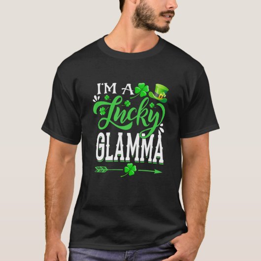 Ich bin ein glückliches Glamma Kleeblatt St Patric T-Shirt (Vorderseite)