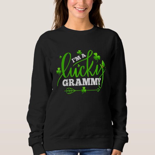 Ich bin ein glückliches Grammy Kleeblatt St Patric Sweatshirt (Vorderseite)