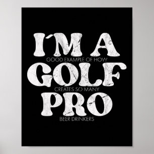 Ich bin ein Golfprofi Golf lustiger Spruch Herren Poster